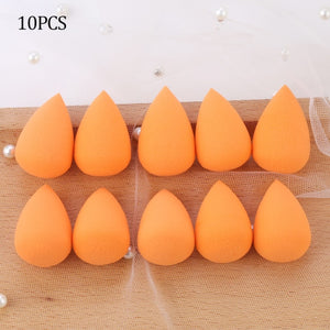 wholesale mini makeup sponge water drop shape makeup soft foundation puff concealer flawless mixed cosmetic makeup sponge orange 10pcs