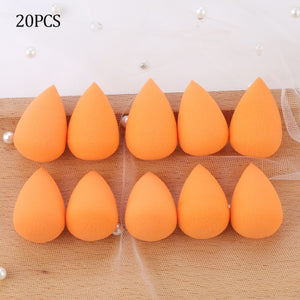 wholesale mini makeup sponge water drop shape makeup soft foundation puff concealer flawless mixed cosmetic makeup sponge orange 20pcs