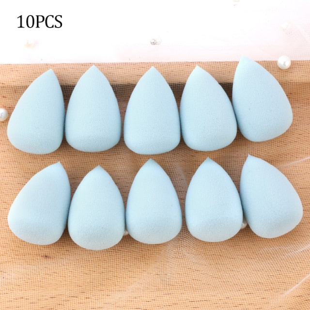 wholesale mini makeup sponge water drop shape makeup soft foundation puff concealer flawless mixed cosmetic makeup sponge blue 10pcs