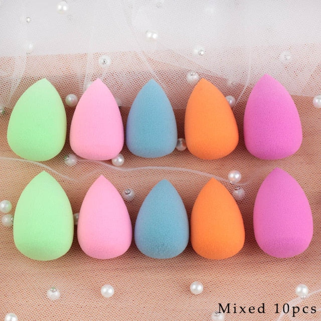 wholesale mini makeup sponge water drop shape makeup soft foundation puff concealer flawless mixed cosmetic makeup sponge mixed 10pcs