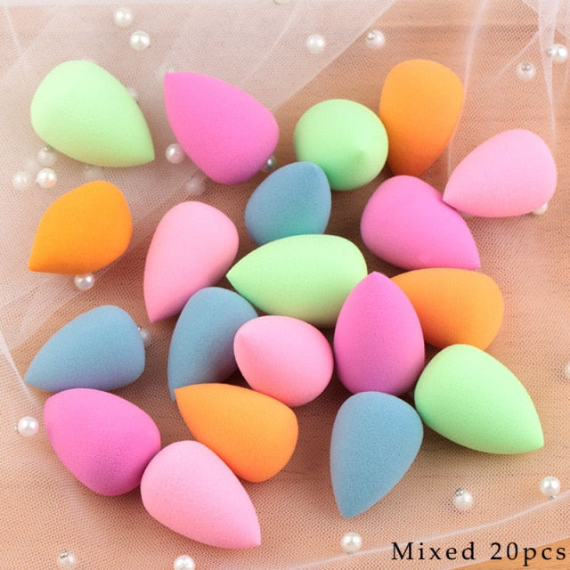 wholesale mini makeup sponge water drop shape makeup soft foundation puff concealer flawless mixed cosmetic makeup sponge mixed 20pcs