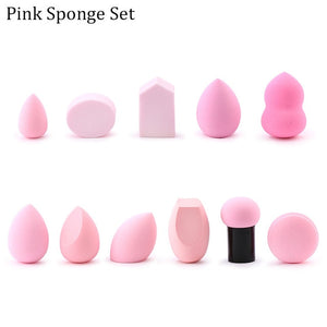 wholesale mini makeup sponge water drop shape makeup soft foundation puff concealer flawless mixed cosmetic makeup sponge pink sponge set