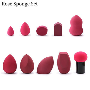 wholesale mini makeup sponge water drop shape makeup soft foundation puff concealer flawless mixed cosmetic makeup sponge rose sponge set