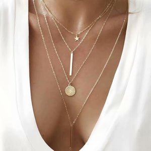 17km new multilayer cross gold pendant necklaces for women punk letter choker necklace 2020 fashion words jewelry party gift cs050064