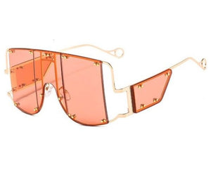 shade me - oversize square sunglasses luxury brand one piece shield sun glasses  chic sexy gold clear shades godl orange