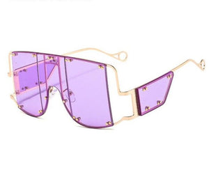 shade me - oversize square sunglasses luxury brand one piece shield sun glasses  chic sexy gold clear shades godl purple