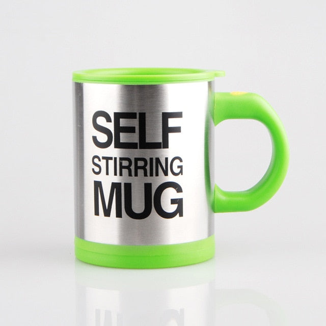 400ml automatic self stirring mug coffee milk mixing mug stainless steel thermal cup electric lazy double insulated smart cup green / 400ml