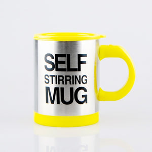 400ml automatic self stirring mug coffee milk mixing mug stainless steel thermal cup electric lazy double insulated smart cup yellow / 400ml