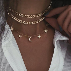 17km new multilayer cross gold pendant necklaces for women punk letter choker necklace 2020 fashion words jewelry party gift cs51532