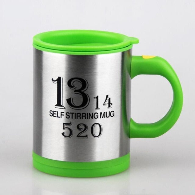 400ml automatic self stirring mug coffee milk mixing mug stainless steel thermal cup electric lazy double insulated smart cup 1314 green / 400ml