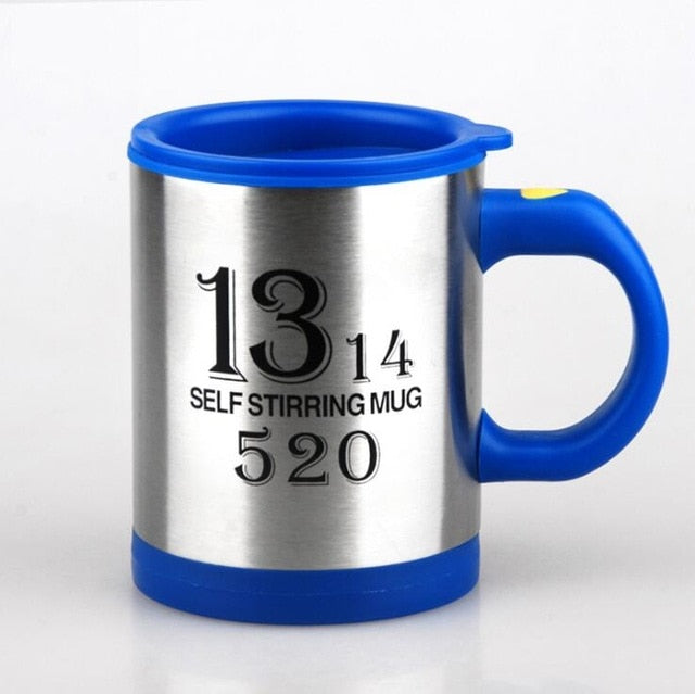 400ml automatic self stirring mug coffee milk mixing mug stainless steel thermal cup electric lazy double insulated smart cup 1314 dark blue / 400ml