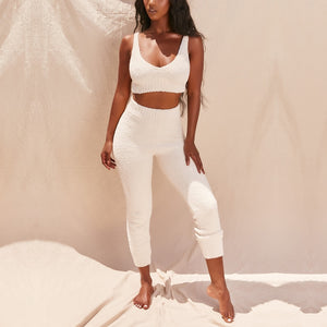 womens loungewear set knitt velvet two piece set top and pants summer bodycon crop tops trousers jogging femme 2020 new