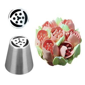 russian tulip icing piping nozzles stainless steel flower cream pastry tips kitchen nozzles cupcake cake decorating tools 2