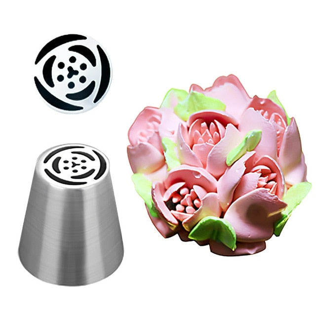 russian tulip icing piping nozzles stainless steel flower cream pastry tips kitchen nozzles cupcake cake decorating tools 4