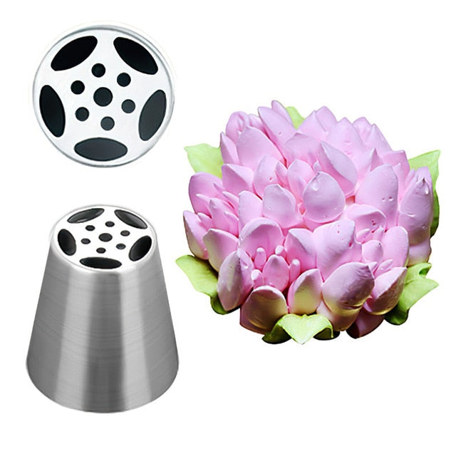 russian tulip icing piping nozzles stainless steel flower cream pastry tips kitchen nozzles cupcake cake decorating tools 6