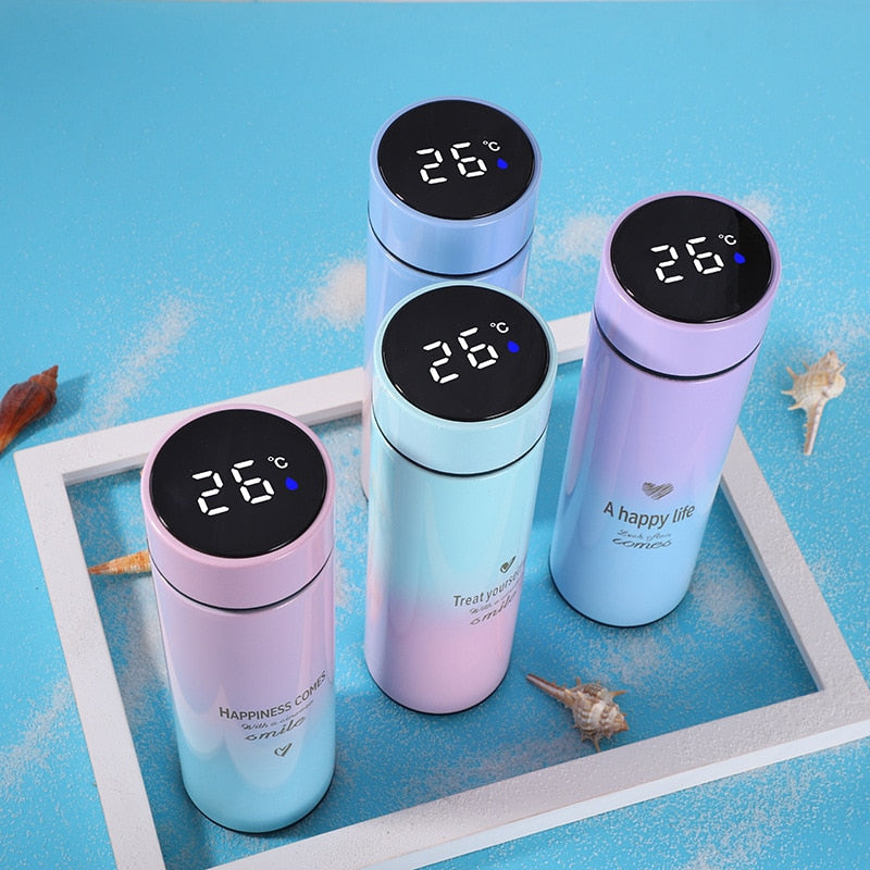 500ml smart thermos water bottle led digital temperature display stainless steel coffee thermal mugs intelligent insulation cups