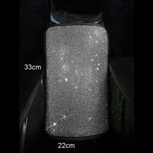 white rhinestones universal car seat covers interior accessories diamond ice silk auto seat cushion pad four seasons seat mats car armrest cover