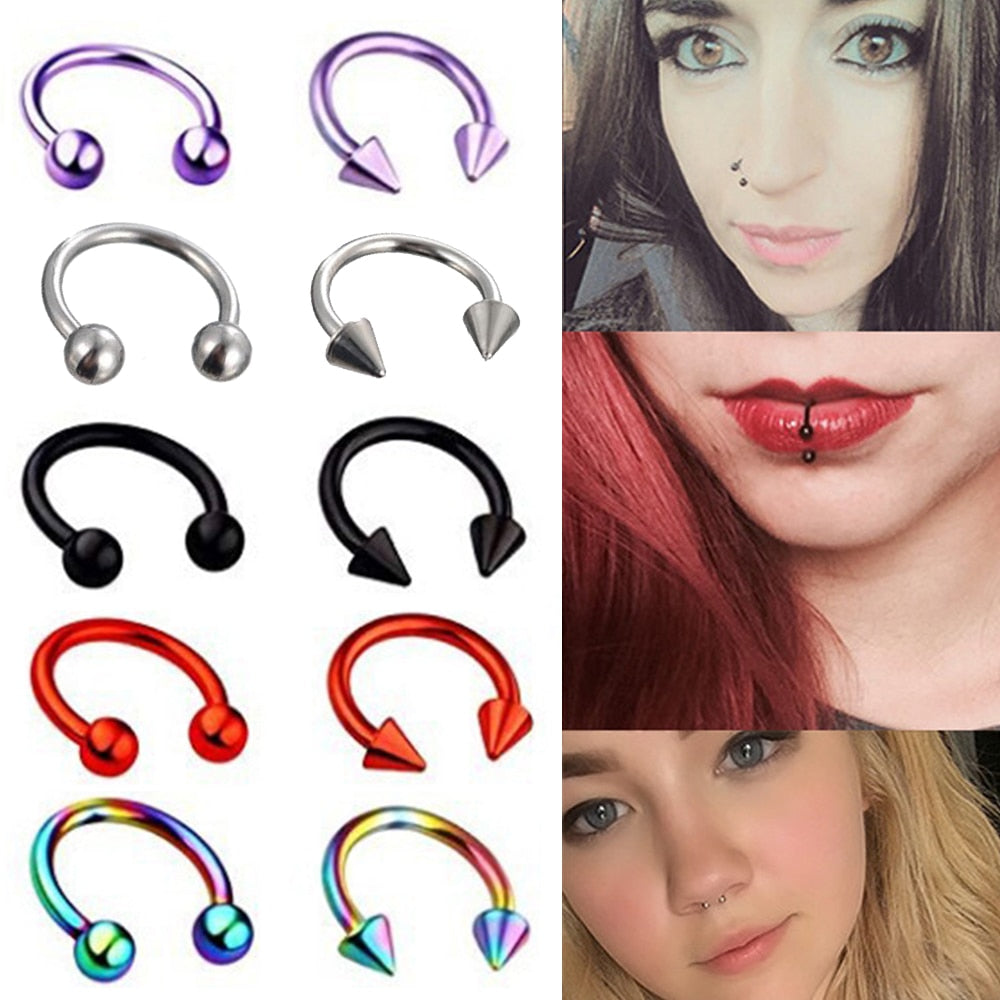 1piece fashion stainless steel horseshoe fake nose ring jewelry  c clip bcr septum lip piercing falso nose rings hoop for women men