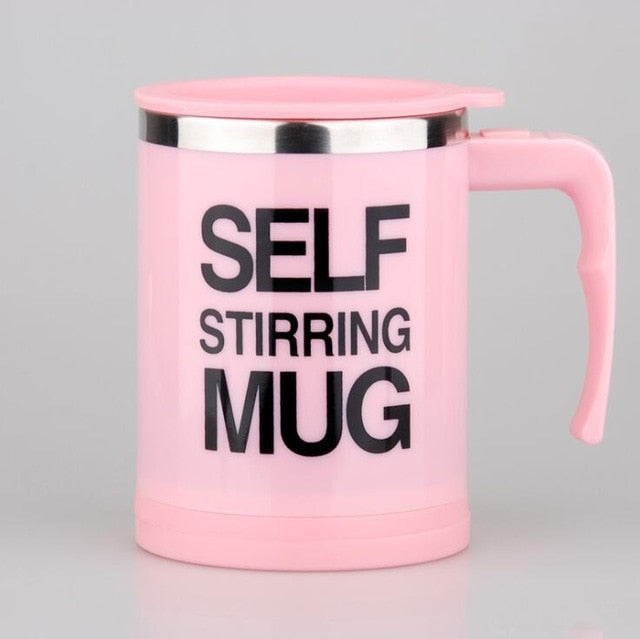 400ml automatic self stirring mug coffee milk mixing mug stainless steel thermal cup electric lazy double insulated smart cup new pink / 400ml