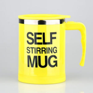 400ml automatic self stirring mug coffee milk mixing mug stainless steel thermal cup electric lazy double insulated smart cup new yellow / 400ml