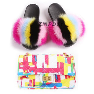 graffiti set - slides & bag - statement set! matching shoe