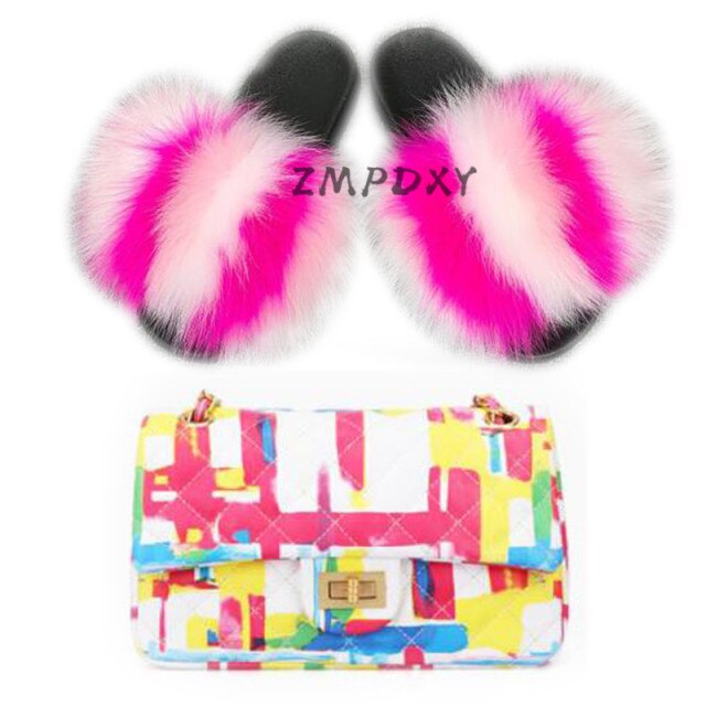 graffiti set - slides & bag - statement set! matching shoe