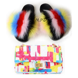 graffiti set - slides & bag - statement set! matching shoe