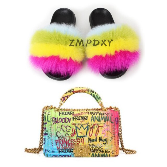 graffiti set - slides & bag - statement set! matching shoe