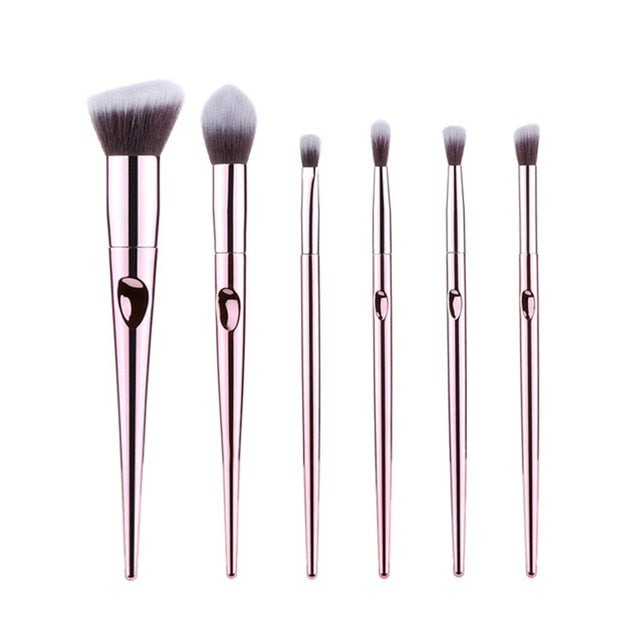 rose golden thumb makeup brushes set foundation powder blush eyeshadow concealer lip eye cosmetics brush for beauty woman gifts 6pcs