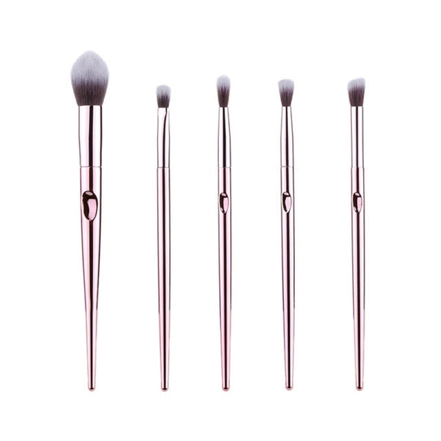 rose golden thumb makeup brushes set foundation powder blush eyeshadow concealer lip eye cosmetics brush for beauty woman gifts 5pcs