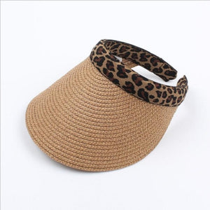 straw sun hats empty top hat suncreen empty top hat  shade cap outdoor sports net cap summer breathable fashion empty top hat lepoard coffee