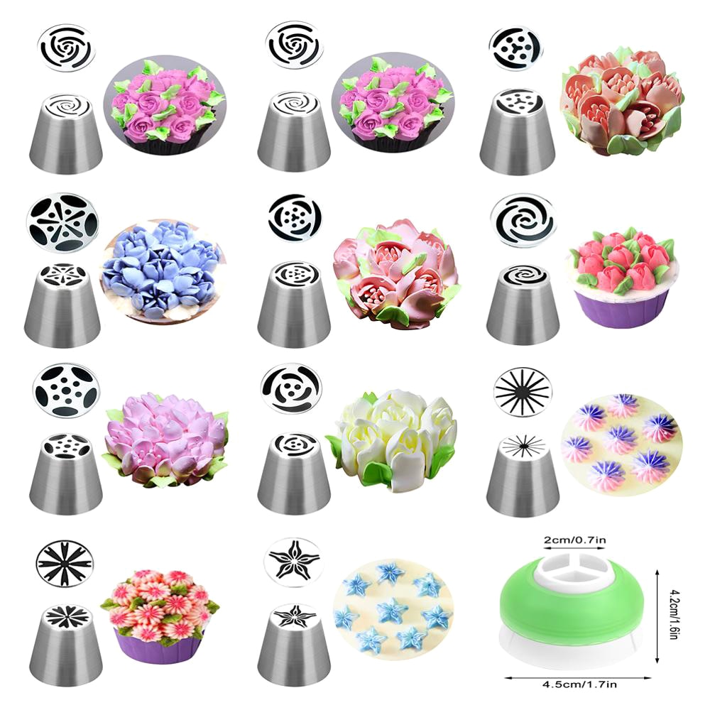 russian tulip icing piping nozzles stainless steel flower cream pastry tips kitchen nozzles cupcake cake decorating tools