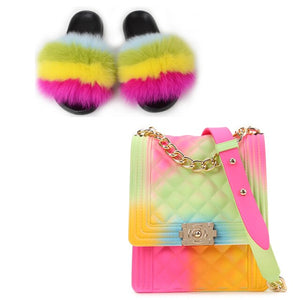 real pretty! luxury set - bag & slides set - matching shoe