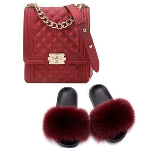 real pretty! luxury set - bag & slides set - matching shoe