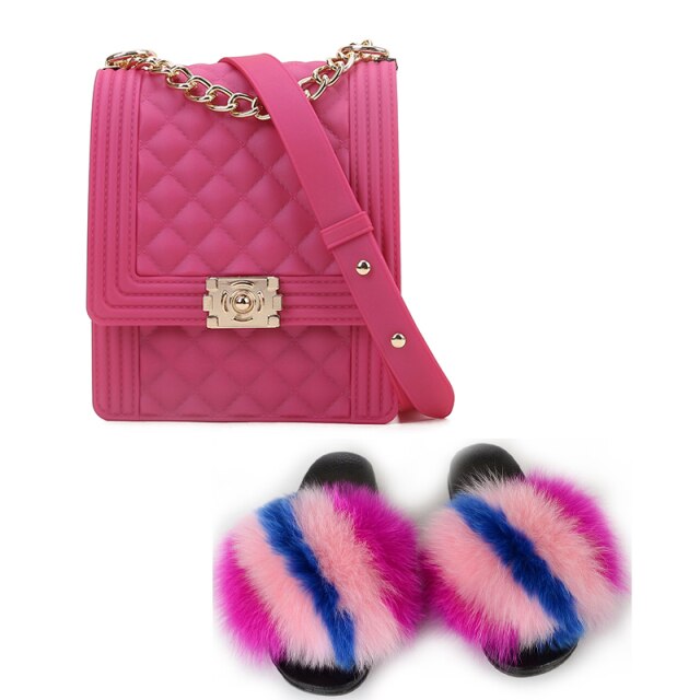 real pretty! luxury set - bag & slides set - matching shoe