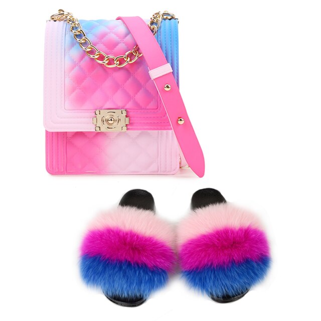 real pretty! luxury set - bag & slides set - matching shoe