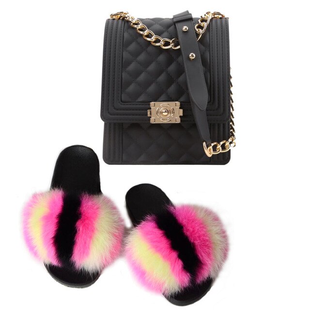 real pretty! luxury set - bag & slides set - matching shoe