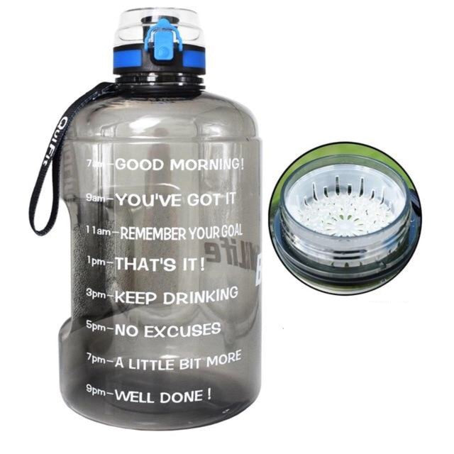 goal jugs! get fit 128oz 73oz 43oz sport big gallon drink water bottle with filter net bpa free