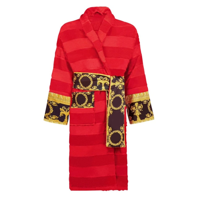 luxury robes -men & women casual coverup bathrobe cotton long robe fast drying thick warm bathrobe