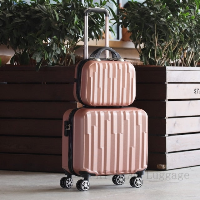 travel more luggage - new 18inch set suitcase wheels kids rolling pretty cabin suitcase carry ons rose gold set