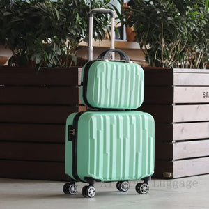 travel more luggage - new 18inch set suitcase wheels kids rolling pretty cabin suitcase carry ons green  set