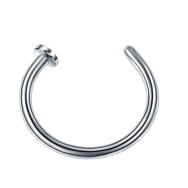 nose rings - 1pcs u shaped nose ring hoop septum rings jewelry  stainless steel nose piercing fake piercing oreja pircing jewelry style 1-silver