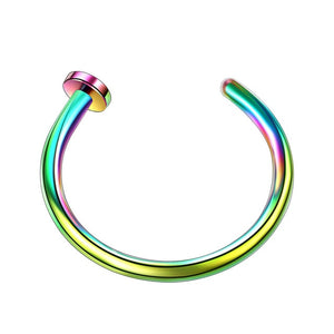 nose rings - 1pcs u shaped nose ring hoop septum rings jewelry  stainless steel nose piercing fake piercing oreja pircing jewelry style 1-colorful