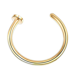 nose rings - 1pcs u shaped nose ring hoop septum rings jewelry  stainless steel nose piercing fake piercing oreja pircing jewelry style 1-gold