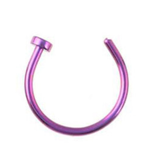 nose rings - 1pcs u shaped nose ring hoop septum rings jewelry  stainless steel nose piercing fake piercing oreja pircing jewelry style 1-purple