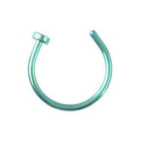 nose rings - 1pcs u shaped nose ring hoop septum rings jewelry  stainless steel nose piercing fake piercing oreja pircing jewelry style 1-green