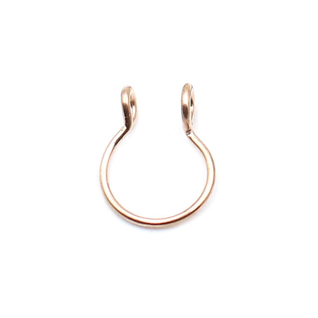 nose rings - 1pcs u shaped nose ring hoop septum rings jewelry  stainless steel nose piercing fake piercing oreja pircing jewelry style 2-rose gold