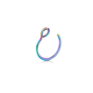 nose rings - 1pcs u shaped nose ring hoop septum rings jewelry  stainless steel nose piercing fake piercing oreja pircing jewelry style 3-colorful