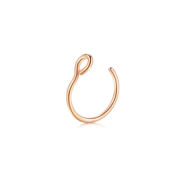 nose rings - 1pcs u shaped nose ring hoop septum rings jewelry  stainless steel nose piercing fake piercing oreja pircing jewelry style 3-rose gold