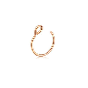 nose rings - 1pcs u shaped nose ring hoop septum rings jewelry  stainless steel nose piercing fake piercing oreja pircing jewelry style 3-rose gold